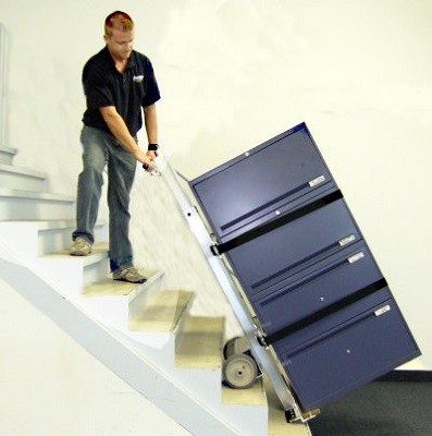 wnoszenie szaf metalowych po schodach